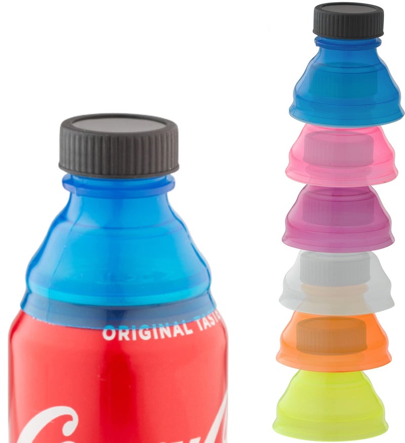 Smart House Inc Reusable Soda Can Lids - Spill-Proof, Snap-On Covers for Freshness and Protection, Set of 6 Colorful Can Toppers - Image 1